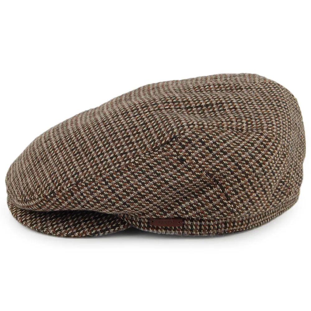 Barts Hats Oslo Houndstooth Flat Cap - Khaki