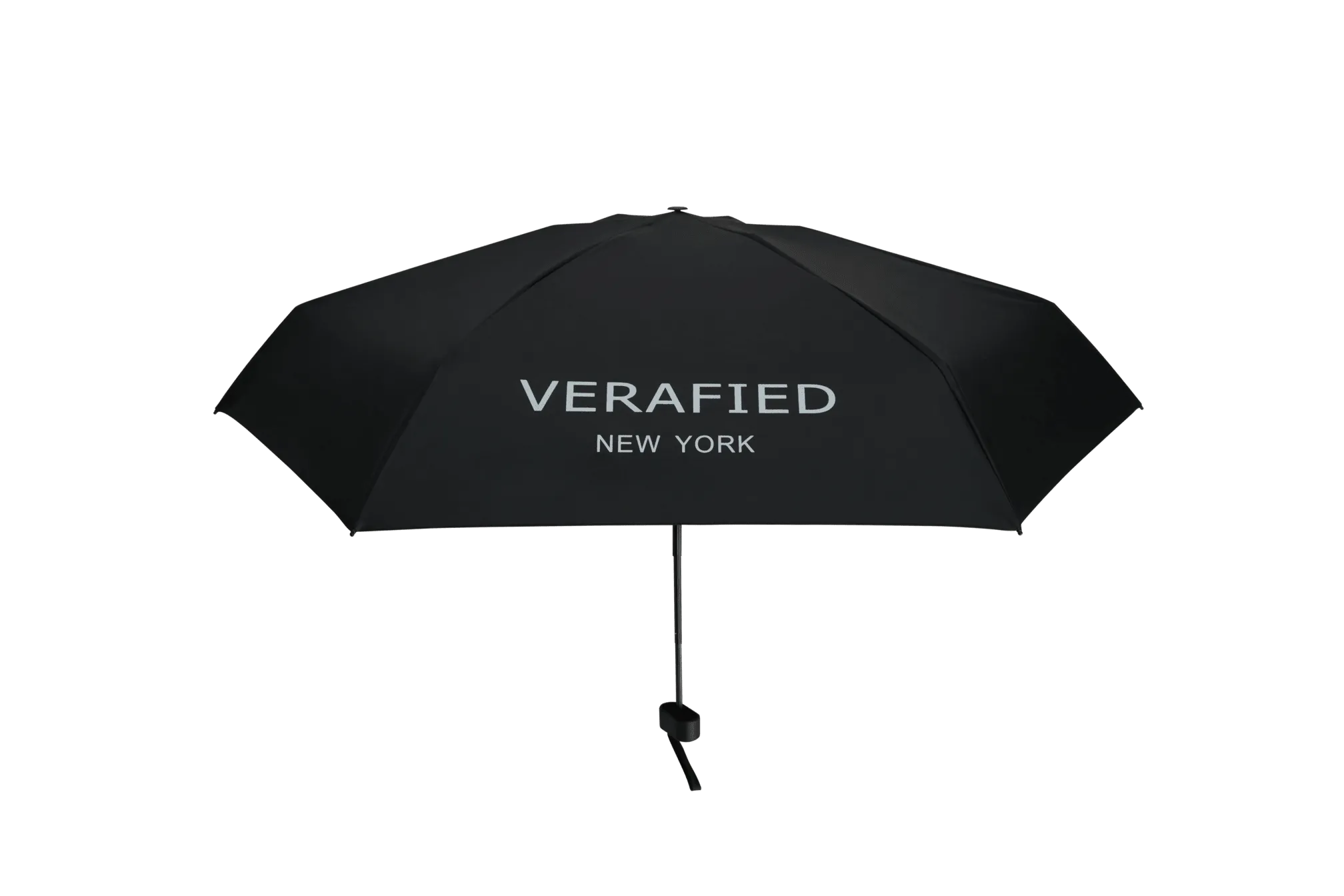 Black VERAFIED Logo Printed Umbrella