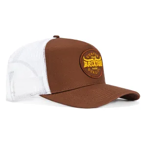 Brixton Gibson Mesh Snapback Trucker Hat - Brown. White