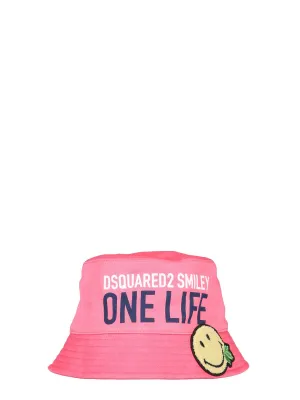 Dsquared2 Smiley Patch Slogan Bucket Hat
