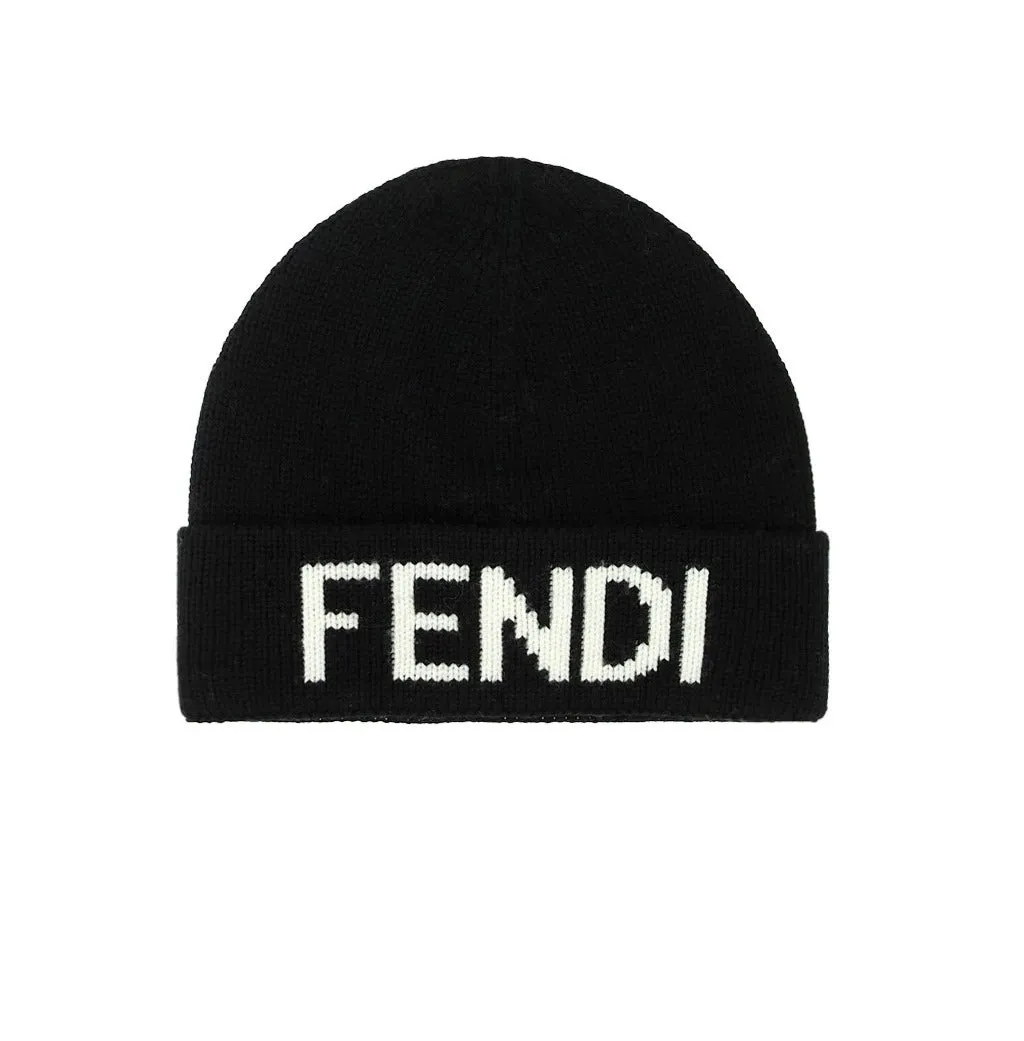 Fendi Logo Embroidered Beanie