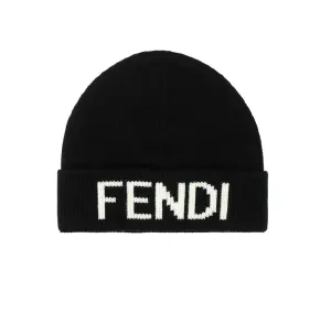 Fendi Logo Embroidered Beanie