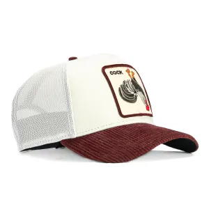 Goorin Bros Retsoor Cock Adjustable Trucker Snapback Hat - White. Red