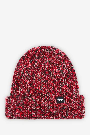 MAISON KITSUNÉ MOULINE BEANIE BLACK RED CHECK