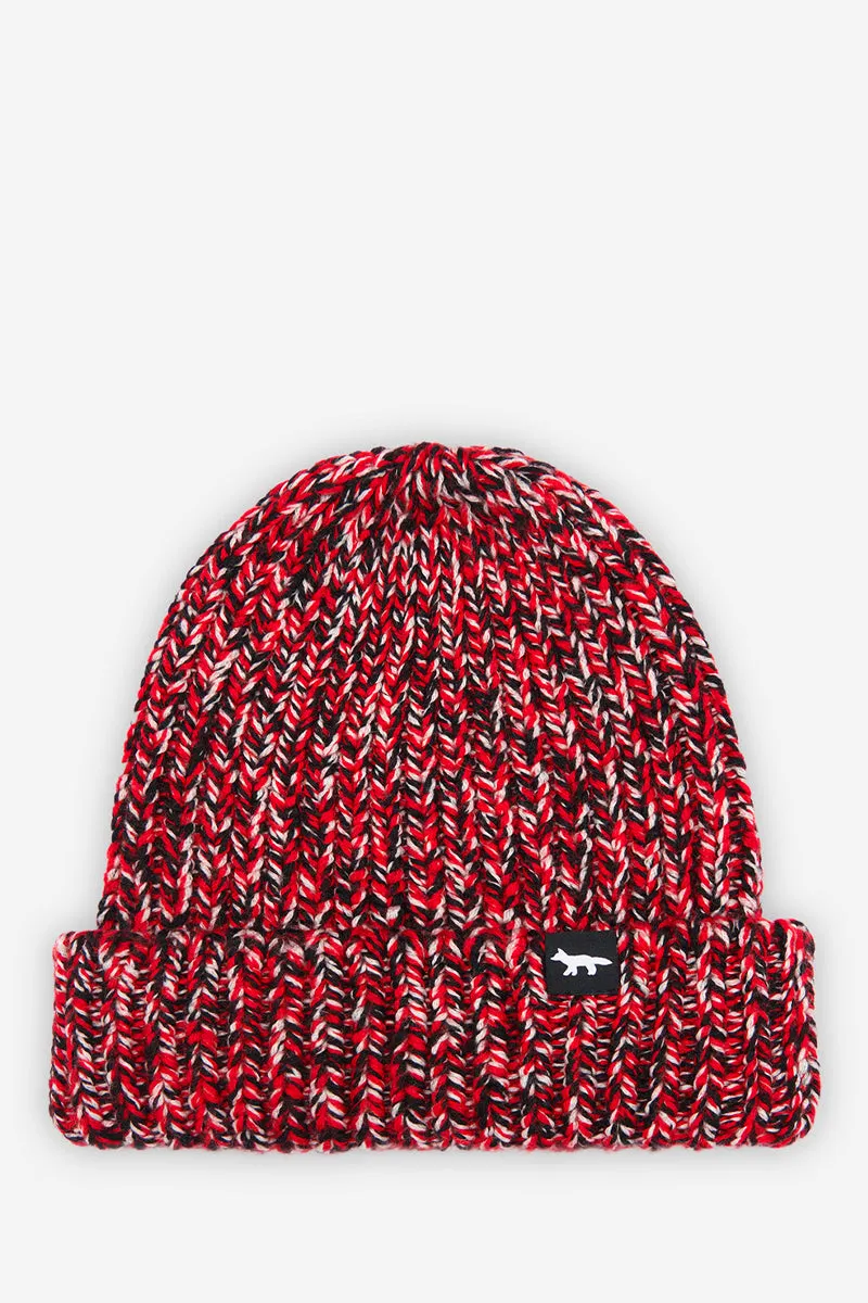 MAISON KITSUNÉ MOULINE BEANIE BLACK RED CHECK