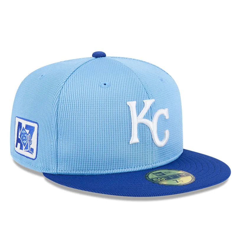 New Era 59Fifty Kansas City Royals 2025 Spring Training Patch Hat - Light Blue. Royal