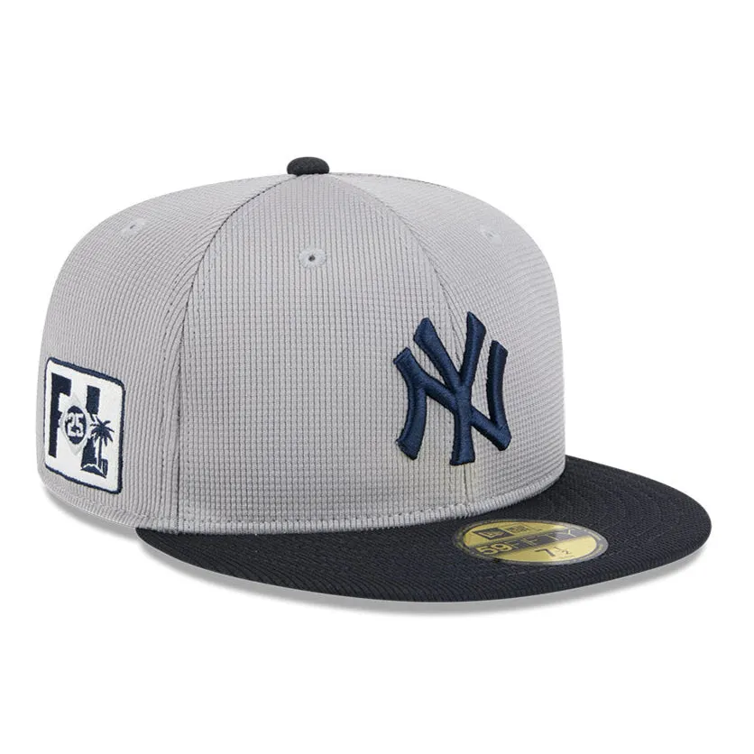 New Era 59Fifty New York Yankees 2025 Spring Training Patch Hat - Grey. Navy
