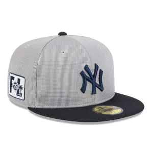 New Era 59Fifty New York Yankees 2025 Spring Training Patch Hat - Grey. Navy