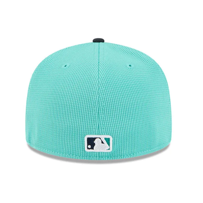 New Era 59Fifty Seattle Mariners 2025 Spring Training Patch Hat - Mint. Navy