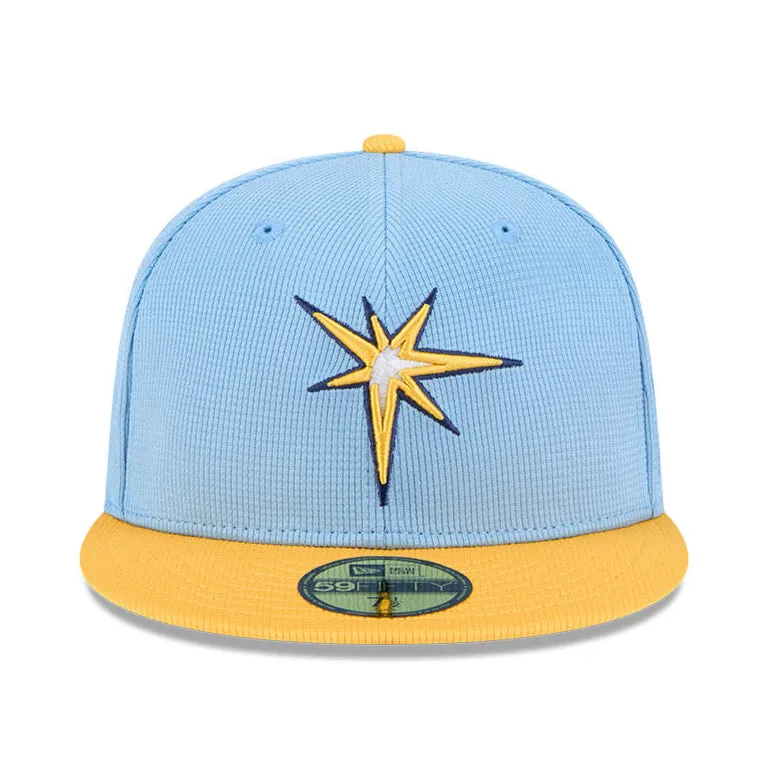 New Era 59Fifty Tampa Bay Rays 2025 Spring Training Patch Hat - Light Blue. Gold