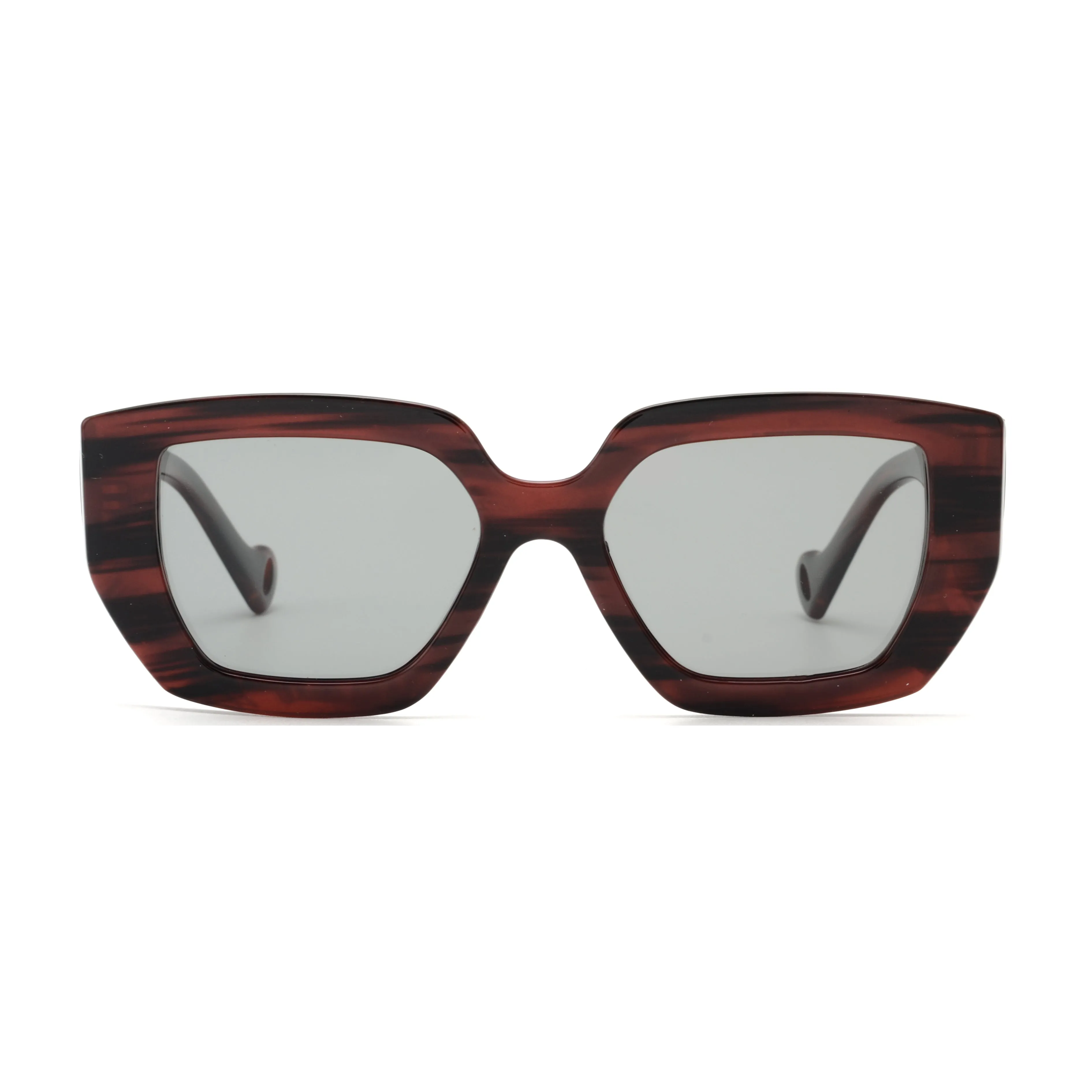 NYLA | Dark Cherry & Black Streaks | Smokey Polarized Lens