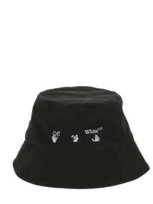 Off-White Logo Printed Wide Brim Bucket Hat