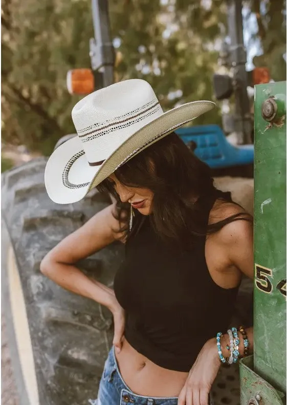 Ponderosa Cream Straw Cattleman Cowboy Hat
