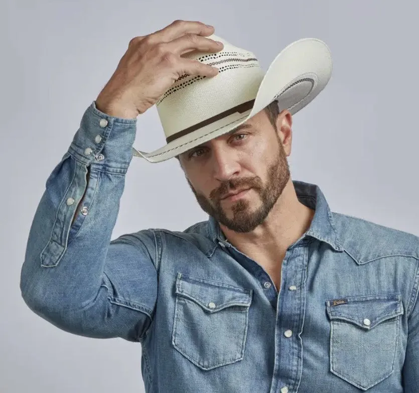 Ponderosa Cream Straw Cattleman Cowboy Hat