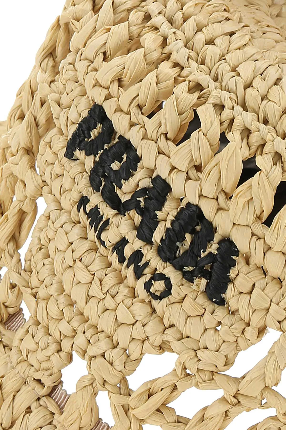 Prada Logo Embroidered Woven Bucket Hat