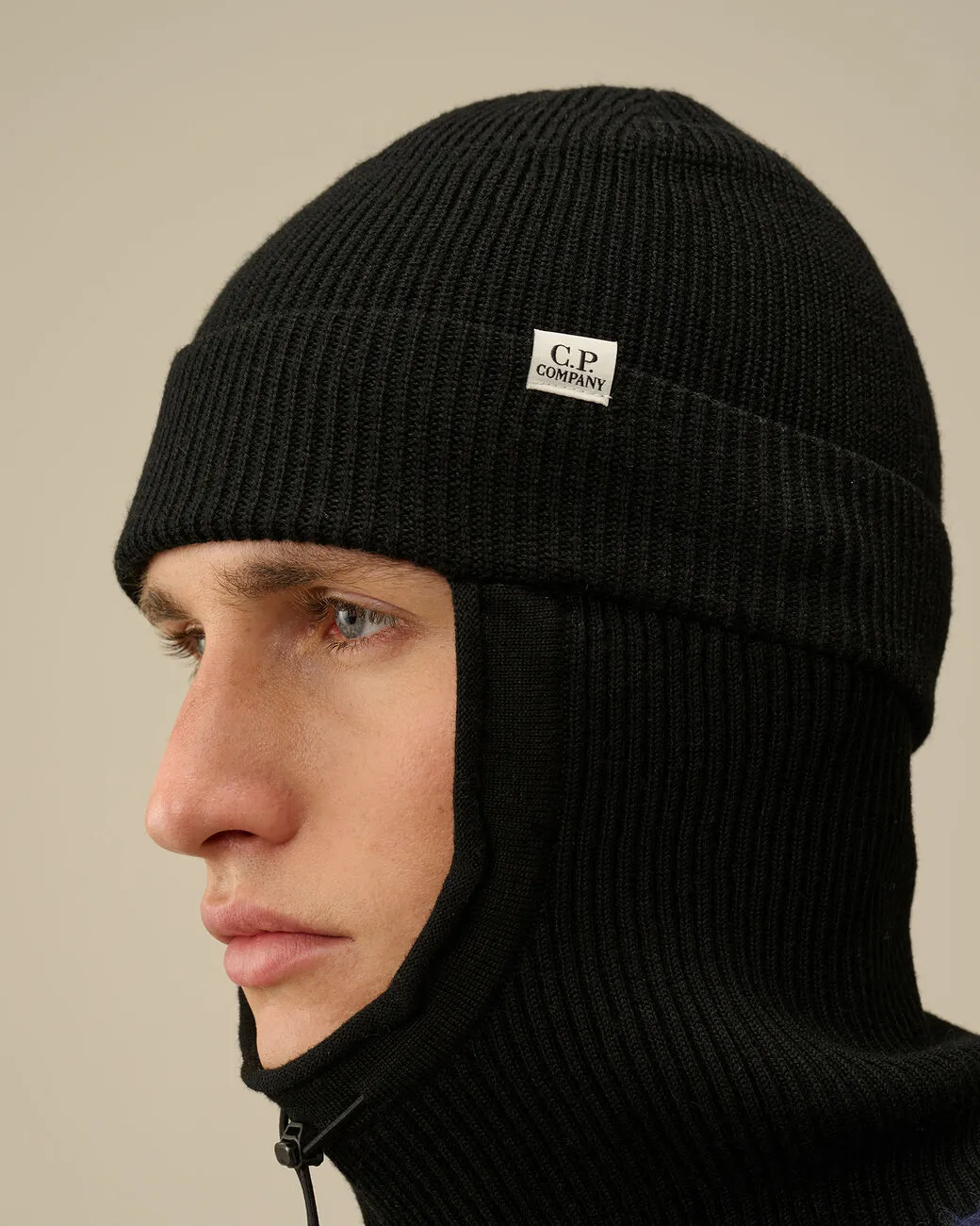 Re-Wool Beanie Balaclava Black