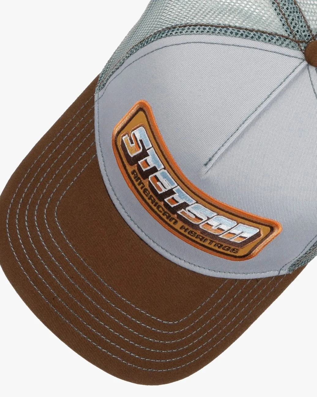 Stetson Chrome Trucker Cap - Brown / Turquoise