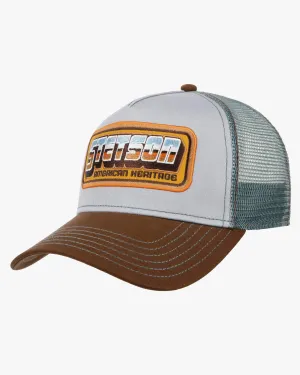 Stetson Chrome Trucker Cap - Brown / Turquoise
