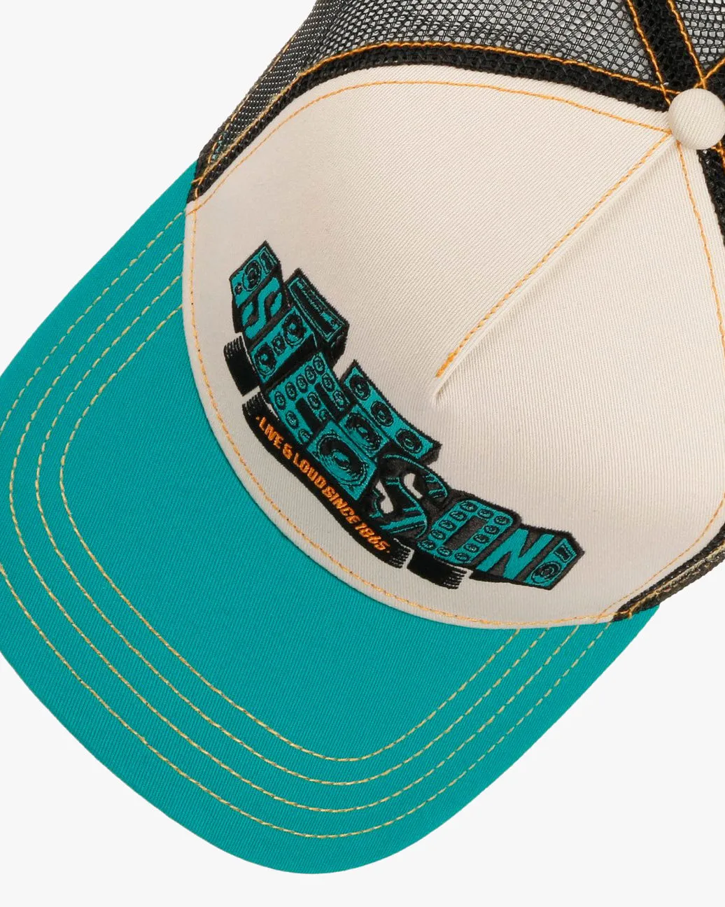 Stetson Soundbox Trucker Cap - Turquoise / Beige