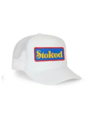 Stoked Vintage Low Rise Trucker Hat, White