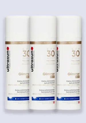 Ultrasun Glimmer MAX SPF 30 150ml - 3 Pack Saver